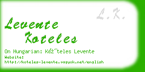 levente koteles business card